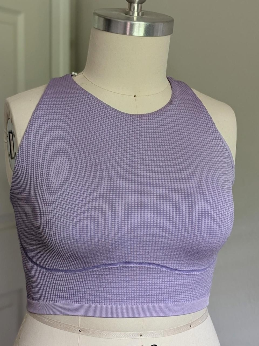 Aerie OFFLINE Seamless Lavender High-Neck Sports Bra Crop Top